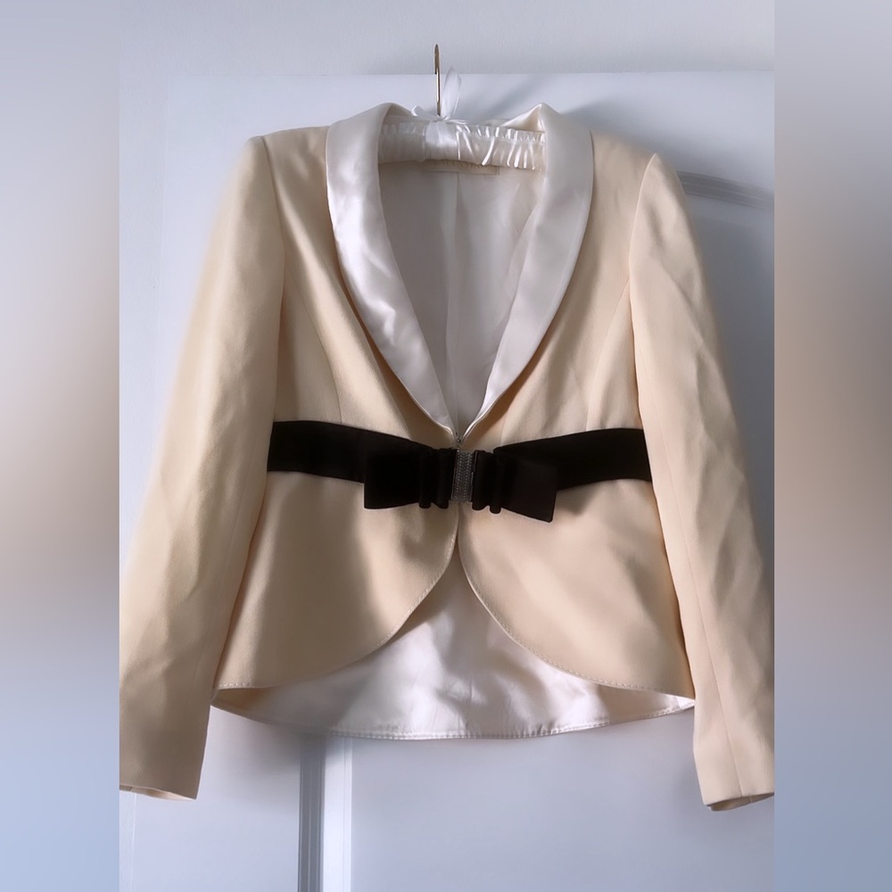 Valentino Blazer with crystal detail on belt.